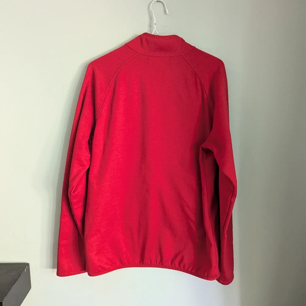 The North Face Mens Medium Mid-weight Smooth-faced Fleece 1/4Zip Pullover Red 44